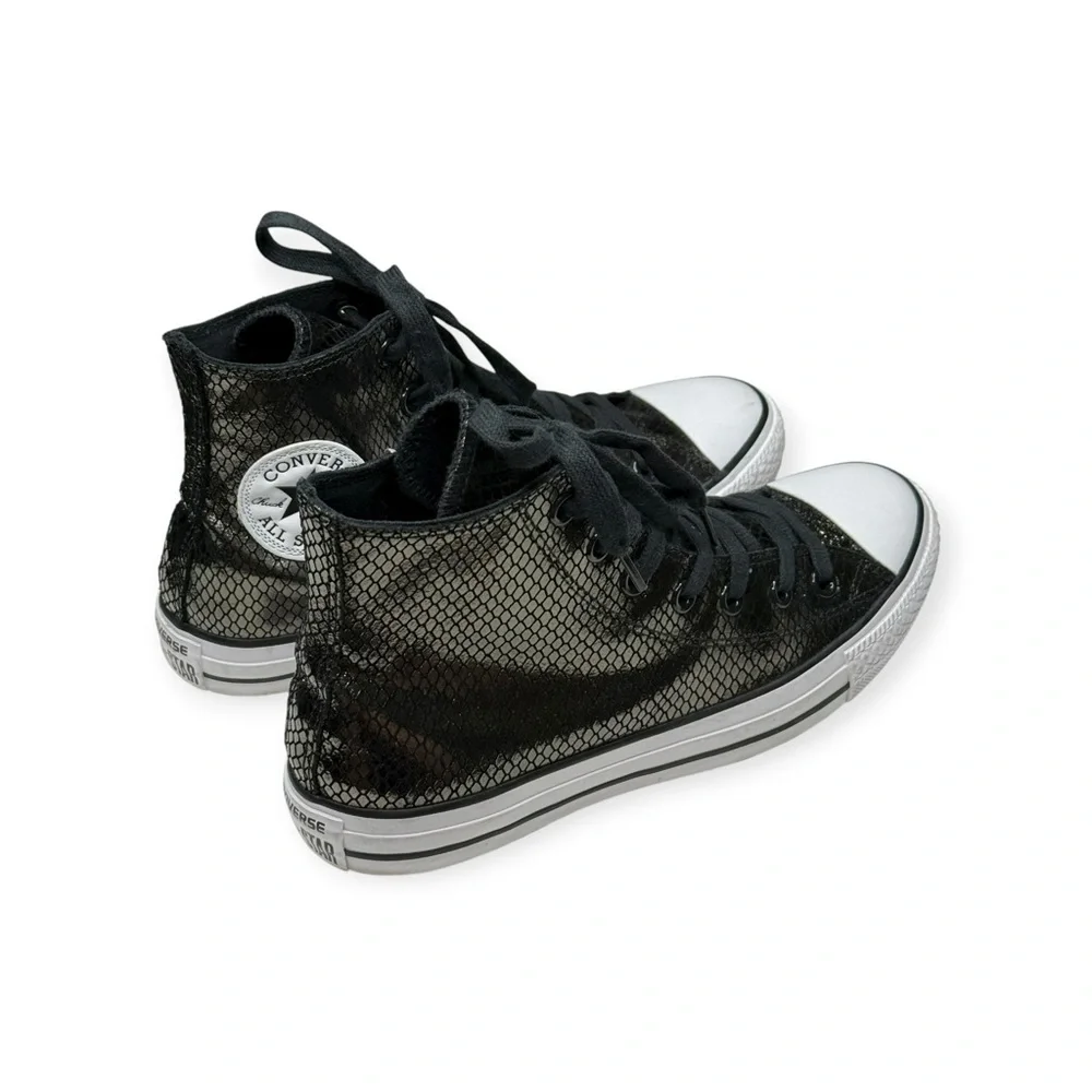 new Converse ✪ CTAS Metallic Snake Hi Top Sneaker ✪ Black Iridescent Sheen ✪ 8M - Picture 4 of 16